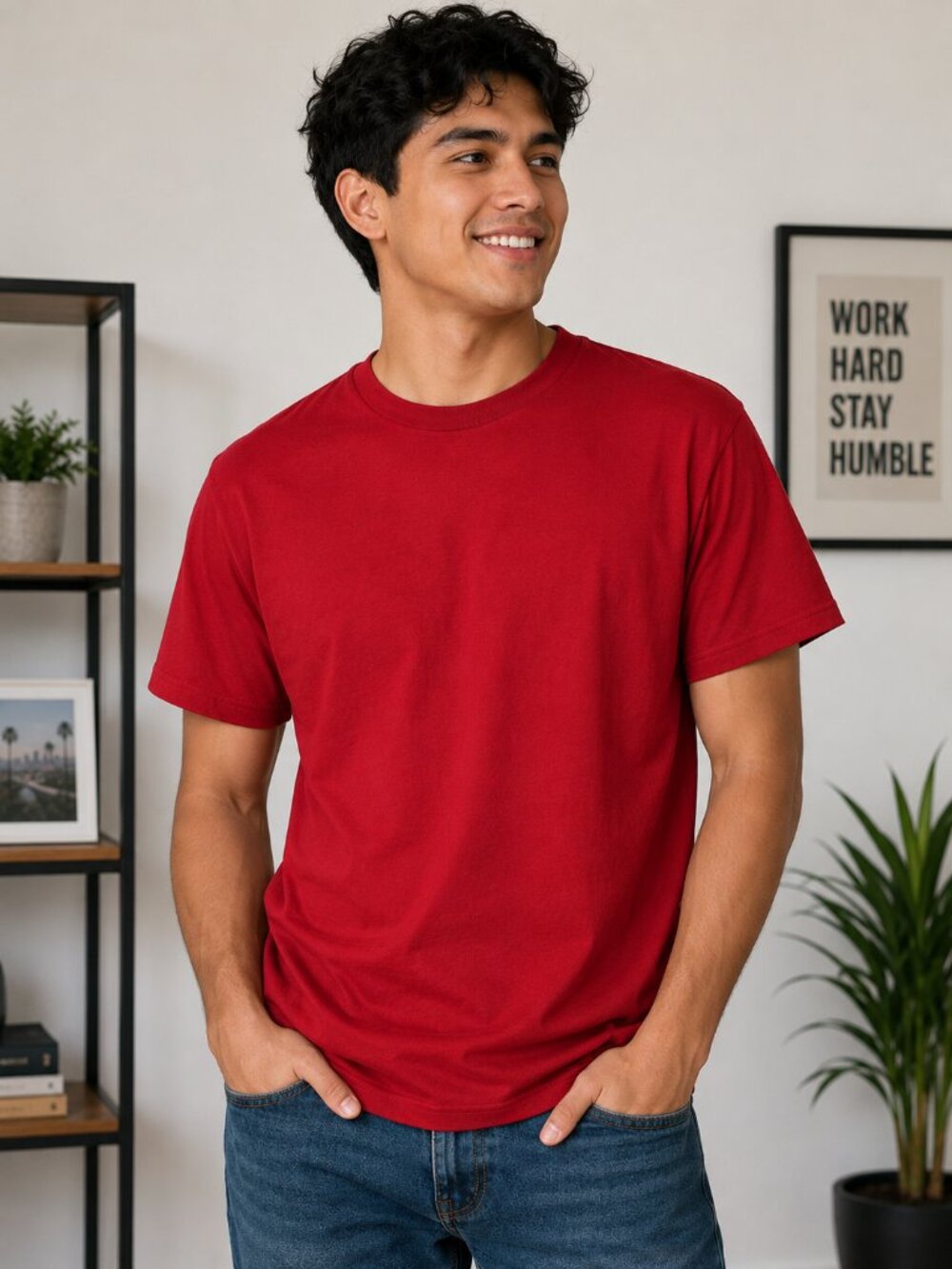 Ultra Cotton T-Shirt Red Large Minimalist Basic